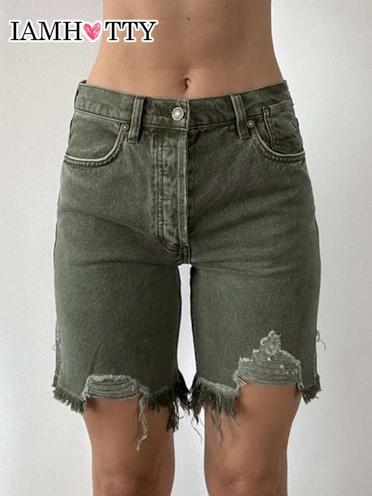 Шорты IAMHOTTY рваные женские джинсовые до колен, винтажные короткие джинсовые брюки со средней талией в стиле ретро, Повседневная Уличная одеж...
Шорты IAMHOTTY рваные женские джинсовые до колен, винтажные короткие джинсовые брюки со средней талией в стиле ретро, Повседневная Уличная одеж...