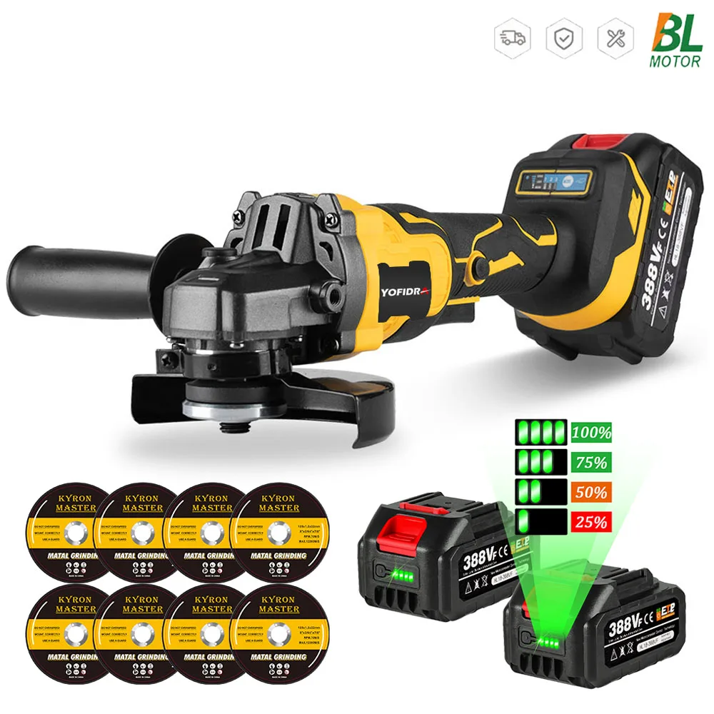 125mm Brushless Angle Grinder M14 3 Gears Variable Cordless Woodworking Polishing Cutting Power Tools For makita 18V Battery
125mm Brushless Angle Grinder M14 3 Gears Variable Cordless Woodworking Polishing Cutting Power Tools For makita 18V Battery