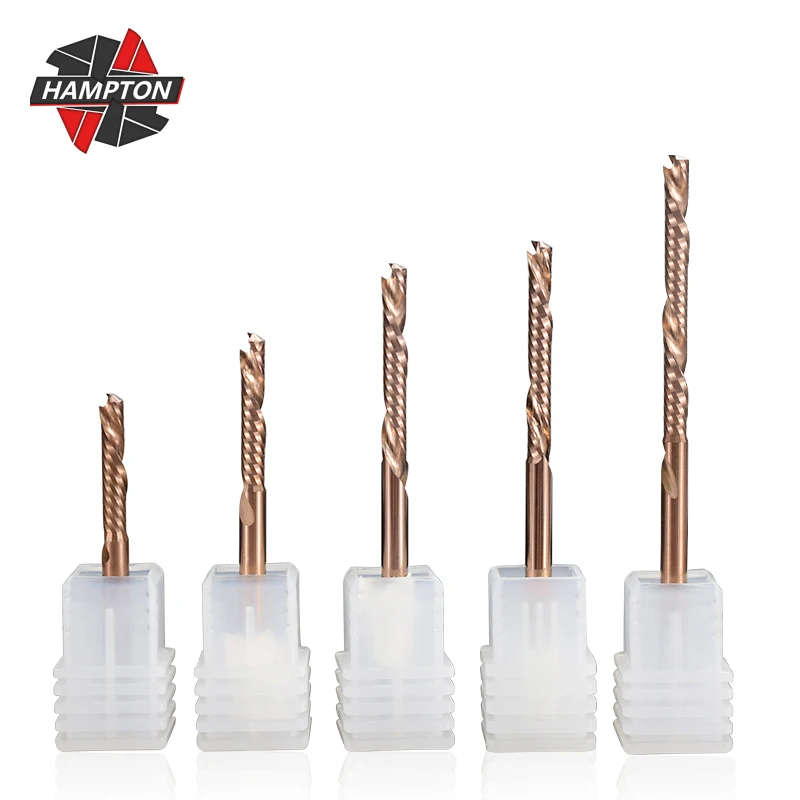 HAMPTON UP DOWN Cut Router Bit 3.175mm Shank TiCN Coated Single Flute End Mill Carbide Milling Cutter for Woodworking Milling
HAMPTON UP DOWN Cut Router Bit 3.175mm Shank TiCN Coated Single Flute End Mill Carbide Milling Cutter for Woodworking Milling