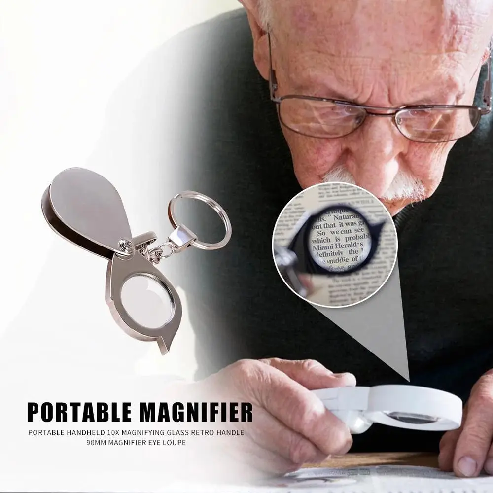 Portable HD Mini Durable Glass Loupe Magnifying Glass Lens Key Chain Magnifiers Folding Magnifiers 15X
Portable HD Mini Durable Glass Loupe Magnifying Glass Lens Key Chain Magnifiers Folding Magnifiers 15X