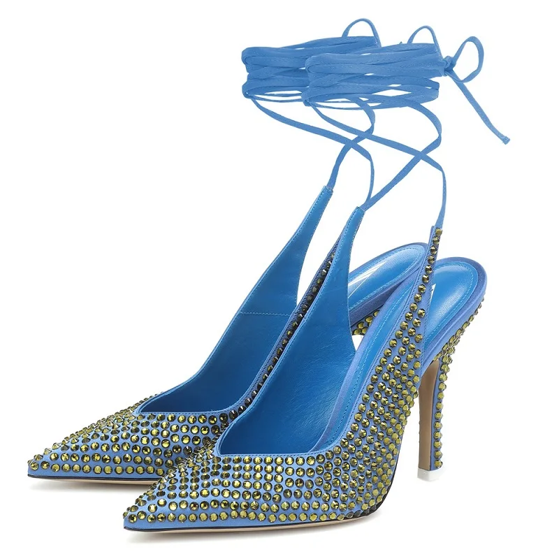 Spring and summer new silk face rhinestone pointed strap sandals large banquet dress versatile large thin high-heeled women shoe
Spring and summer new silk face rhinestone pointed strap sandals large banquet dress versatile large thin high-heeled women shoe