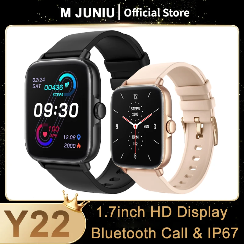 Y22 Smart Watch 1.7inch HD Screen Bluetooth Calling Heart Rate Sleep Tracket 28+ Sport Model IP67 Waterproof Smartwatch Women
Y22 Smart Watch 1.7inch HD Screen Bluetooth Calling Heart Rate Sleep Tracket 28+ Sport Model IP67 Waterproof Smartwatch Women