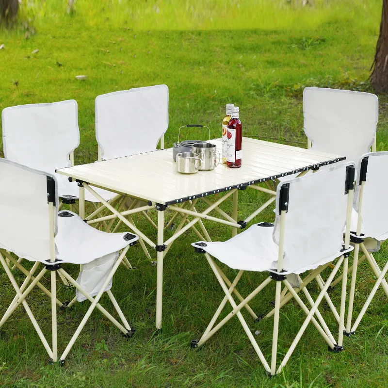 Roll Up Folding Camping Tables,Portable Picnic Table Travel Table with Carry Bag,Seven-Piece Folding Table and Chair
Roll Up Folding Camping Tables,Portable Picnic Table Travel Table with Carry Bag,Seven-Piece Folding Table and Chair