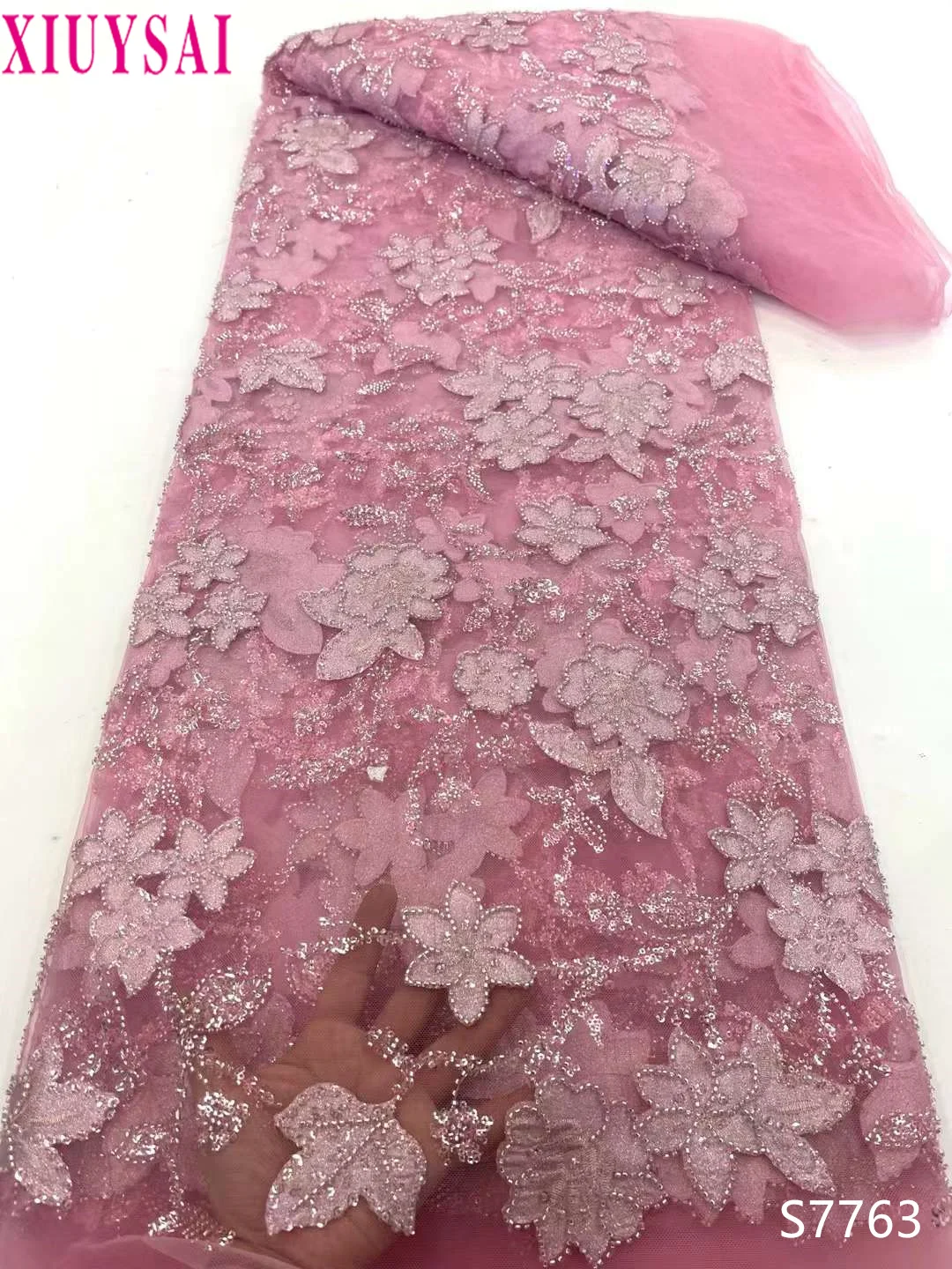 Latest African Lace Fabric 2024 High Quality Nigerian Heavy Beaded Tulle Lace Fabric Gilding Sequins French Lace Fabric
Latest African Lace Fabric 2024 High Quality Nigerian Heavy Beaded Tulle Lace Fabric Gilding Sequins French Lace Fabric