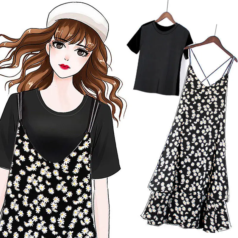 2022 Summer Women Clothes Cotton T-shirt +Long Strapless Floral Printed Dress 2 Piece Set Women Fashion Loose Casual Suits Z10
2022 Summer Women Clothes Cotton T-shirt +Long Strapless Floral Printed Dress 2 Piece Set Women Fashion Loose Casual Suits Z10