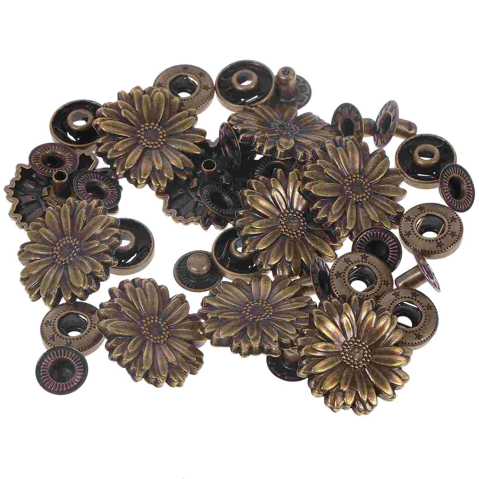 10 Sets Snap Fasteners Press Studs Daisy Shape Snap Button Flower Clasp Studs for Craft Purses Bags
10 Sets Snap Fasteners Press Studs Daisy Shape Snap Button Flower Clasp Studs for Craft Purses Bags