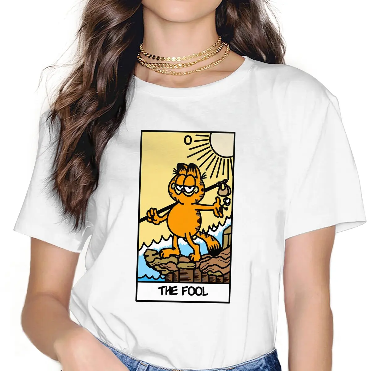 Футболка GarfieldCAT с изображением дурака ларота, Женская Винтажная футболка из полиэстера с графическим рисунком и круглым вырезом
Футболка GarfieldCAT с изображением дурака ларота, Женская Винтажная футболка из полиэстера с графическим рисунком и круглым вырезом