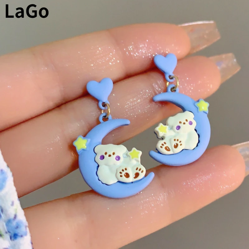 Modern Jewelry 925 Silver Needle Splicing Color Moon Bear Earrings For Women 2023 Trend New Sweet Design Ear Accessories
Modern Jewelry 925 Silver Needle Splicing Color Moon Bear Earrings For Women 2023 Trend New Sweet Design Ear Accessories