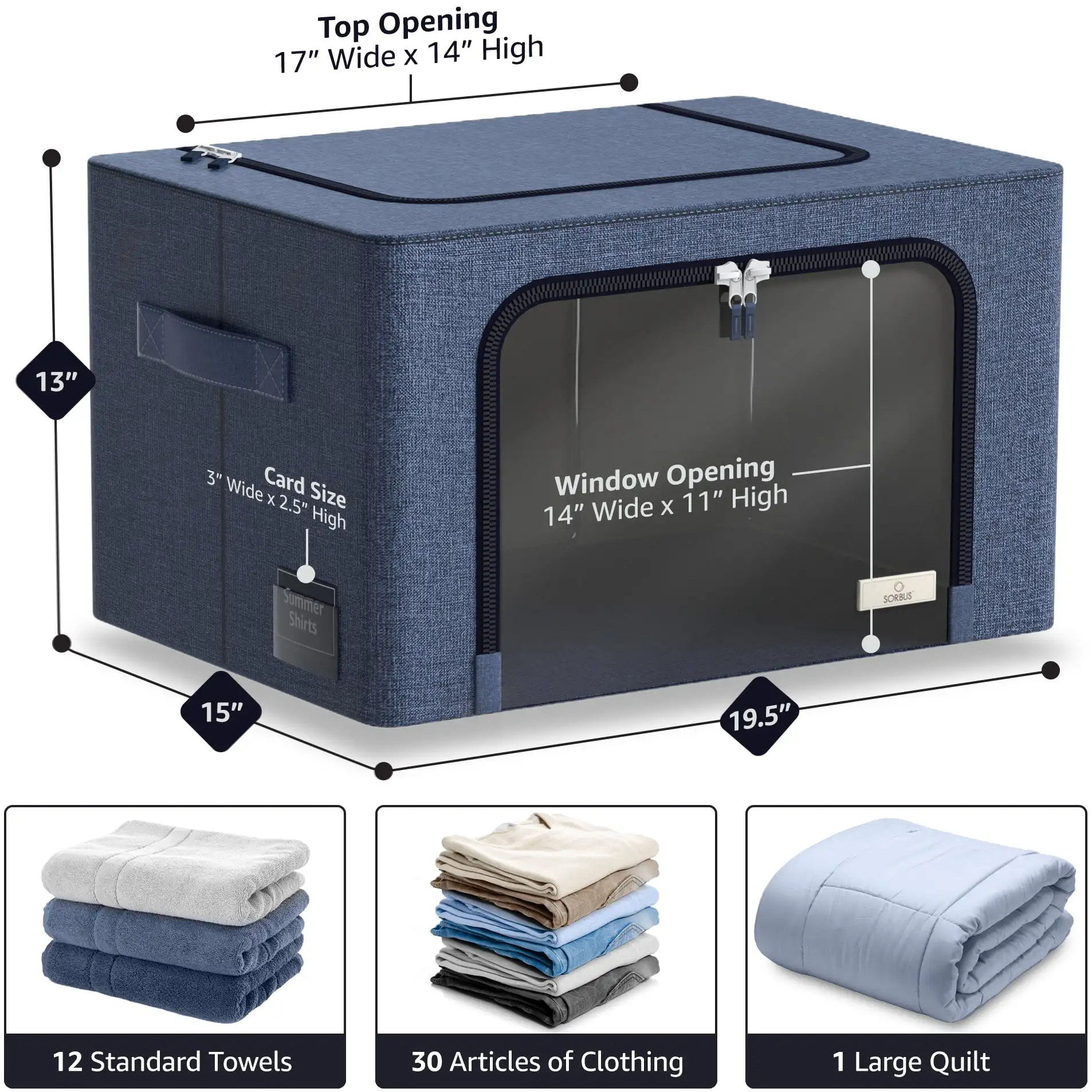 Storage Bins Boxes, Foldable Stackable Container Organizer Basket Set with Large Clear Window & Carry Handles, Great for Comfort
Storage Bins Boxes, Foldable Stackable Container Organizer Basket Set with Large Clear Window & Carry Handles, Great for Comfort