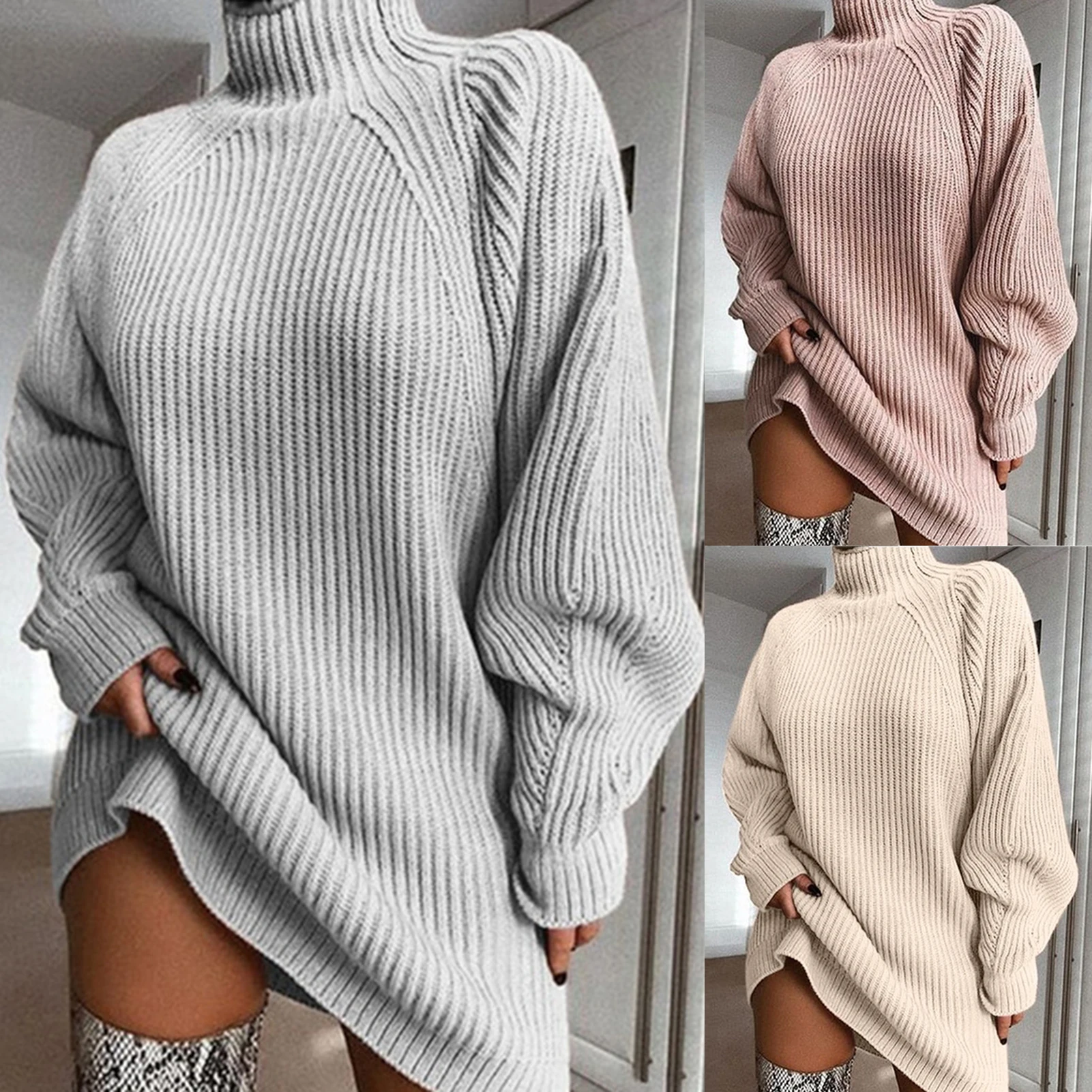 Women Loose Sweater Dress Soft Lantern Sleeve Sweater Solid Color Raglan Sleeve Sweater Dress Pullover Female Winter Daily Wear
Women Loose Sweater Dress Soft Lantern Sleeve Sweater Solid Color Raglan Sleeve Sweater Dress Pullover Female Winter Daily Wear