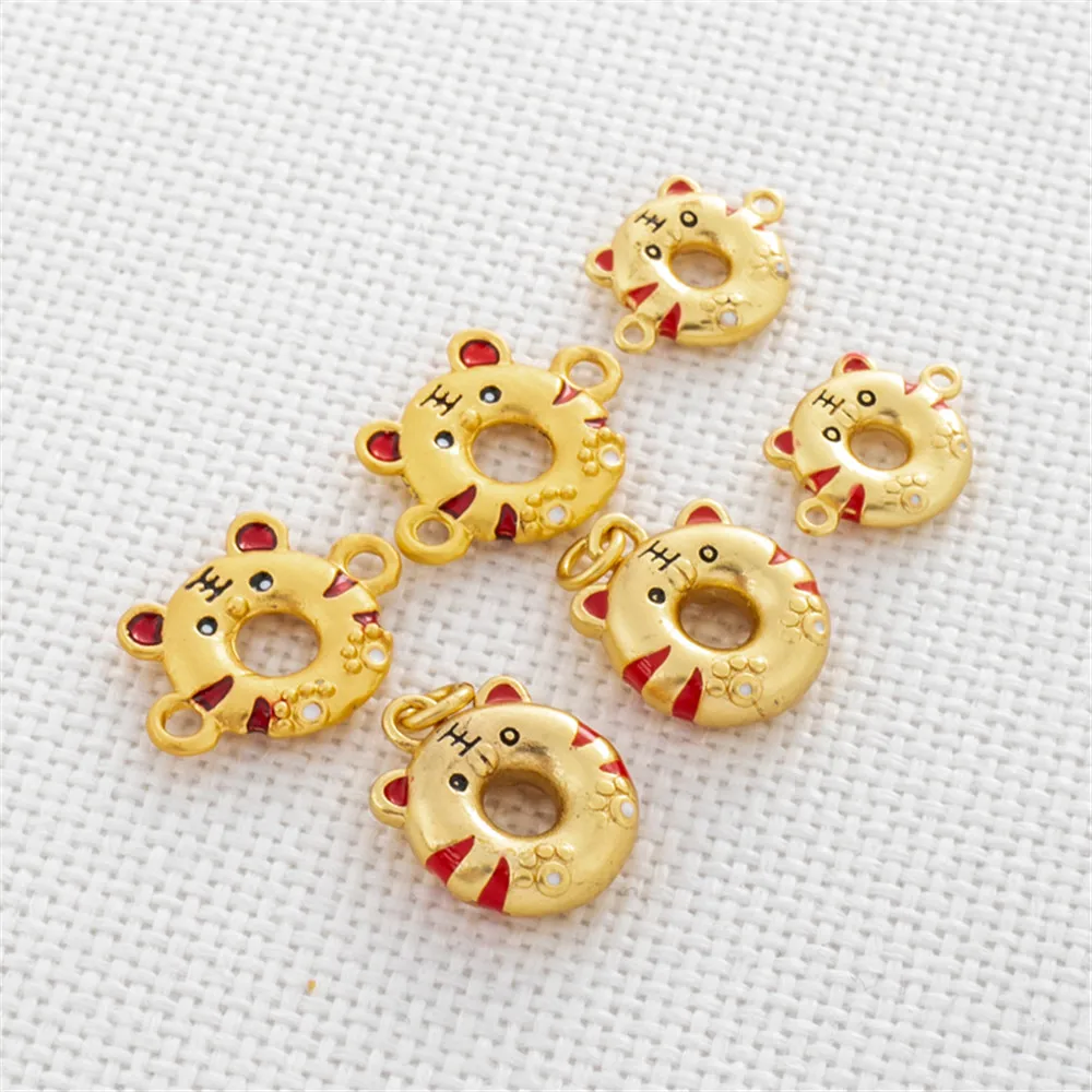 18k dumb gold coated double-sided tiger drip oil ring with hanging set bead ring diy jewelry beading accessories
18k dumb gold coated double-sided tiger drip oil ring with hanging set bead ring diy jewelry beading accessories