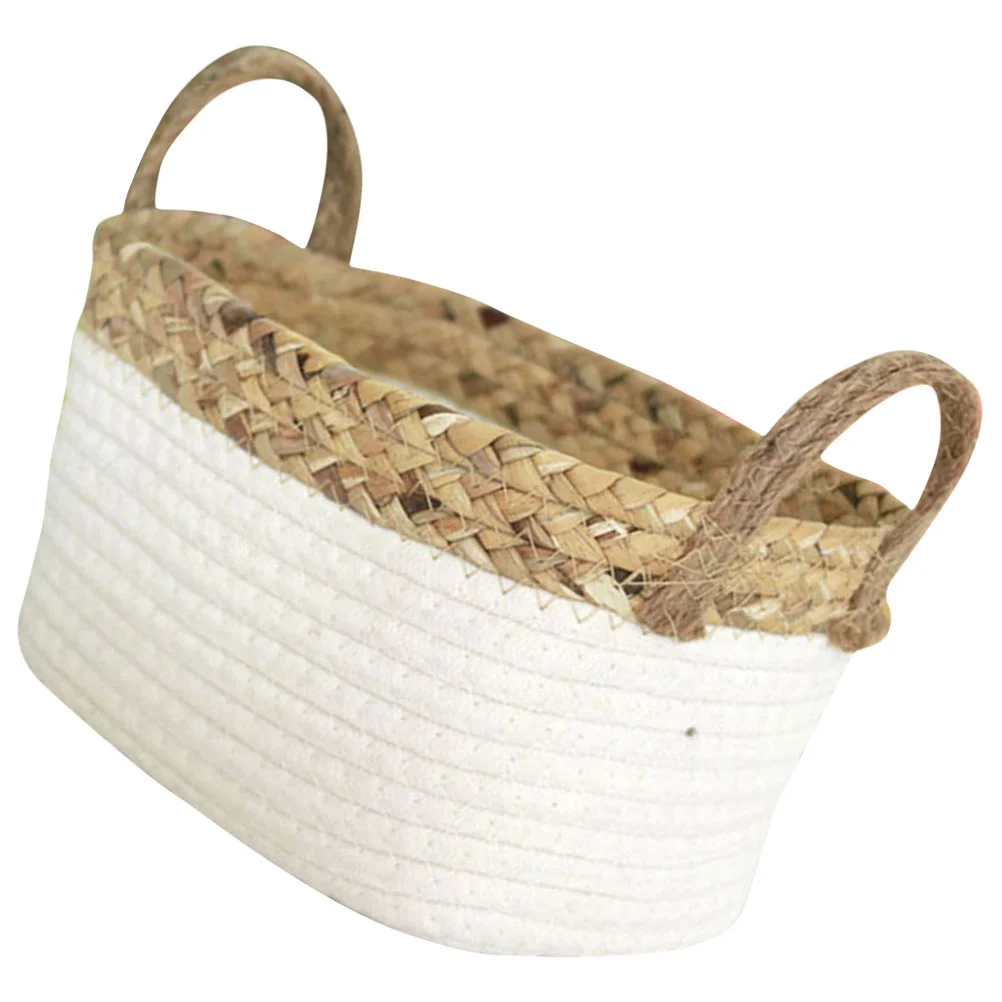 Woven Storage Basket Multi-function Sundries Container Handle Design Storage Basket 
Woven Storage Basket Multi-function Sundries Container Handle Design Storage Basket