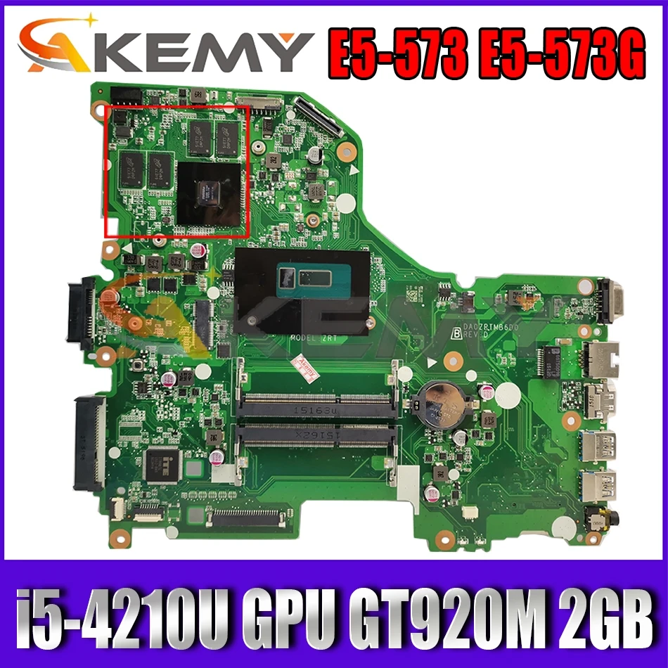 DA0ZRTMB6D0 Mainboard For Acer E5-573 E5-573G Laptop Motherboard NBMVM11003 CPU i5-4210U GPU GT920M 2GB DDR3L 100% Fully Tested
DA0ZRTMB6D0 Mainboard For Acer E5-573 E5-573G Laptop Motherboard NBMVM11003 CPU i5-4210U GPU GT920M 2GB DDR3L 100% Fully Tested