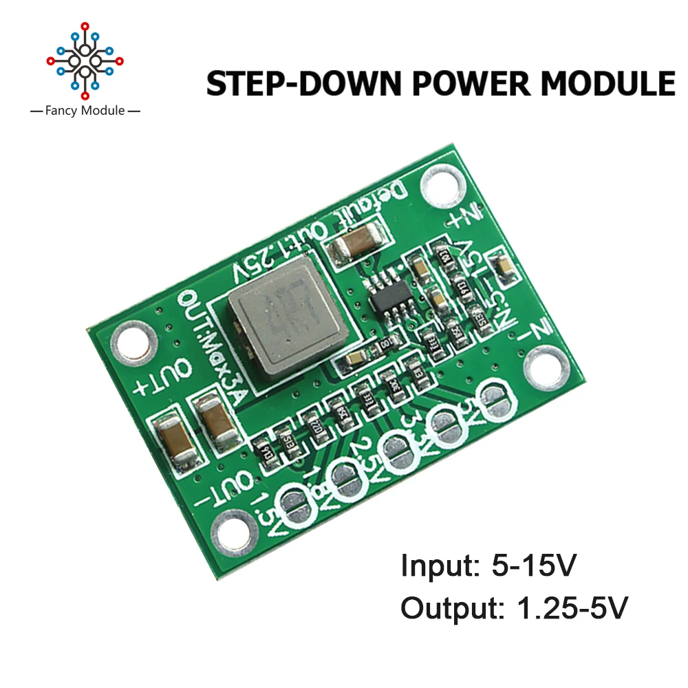 

CA-1235 Step-Down Power Module Buck Power 1.25V 1.5 1.8 2.5 3.3 5V 3A Output 5-15V Input Adjustable Step-Down Power Supply Board