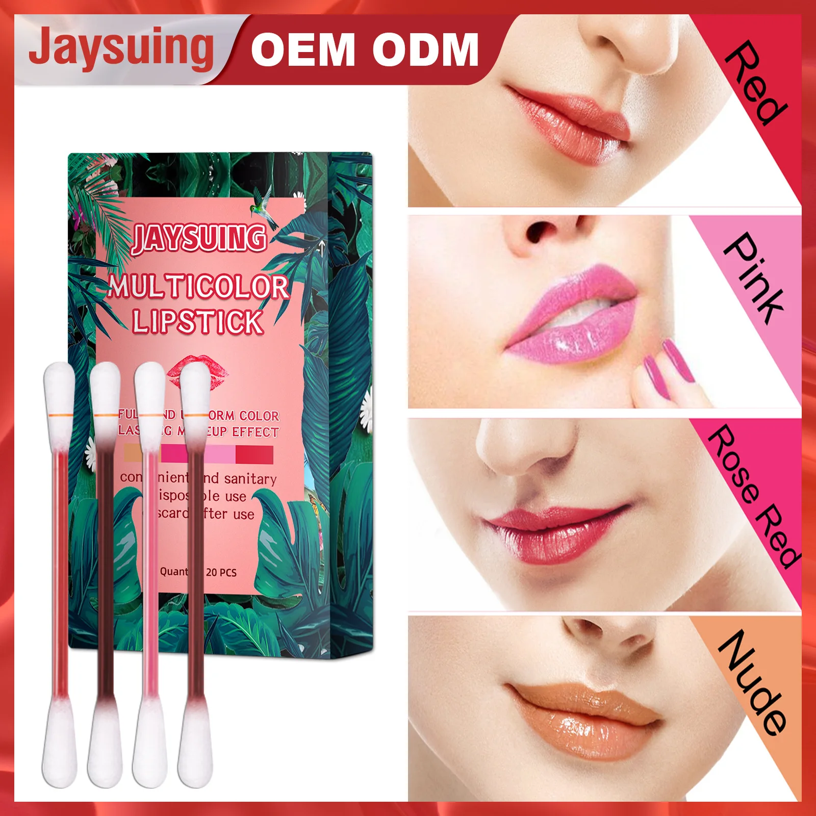 Jaysuing Lipstick Cotton Swabs Matte Box Moisturizing Waterproof Long-lasting Portable Non-fading Non-Stick Cup Lip Gloss 20pcs
Jaysuing Lipstick Cotton Swabs Matte Box Moisturizing Waterproof Long-lasting Portable Non-fading Non-Stick Cup Lip Gloss 20pcs