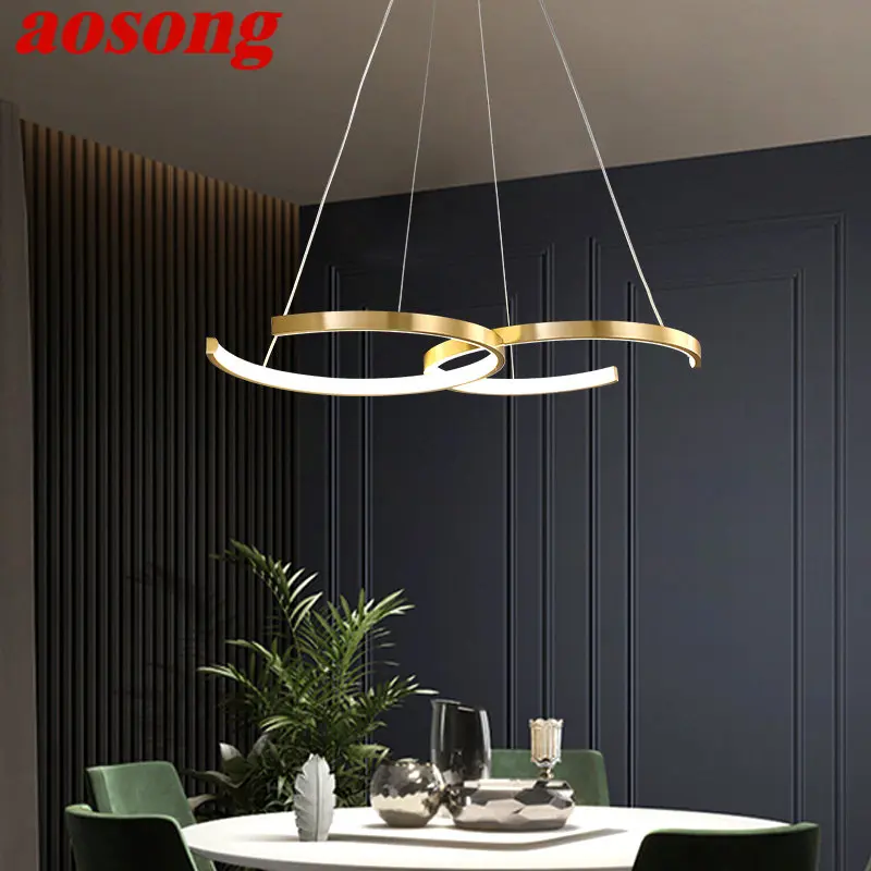 AOSONG Modern Brass Ring Chandelier Lamp LED 3 Colors Pendant Lights Decor For Home Dining Living Room
AOSONG Modern Brass Ring Chandelier Lamp LED 3 Colors Pendant Lights Decor For Home Dining Living Room
