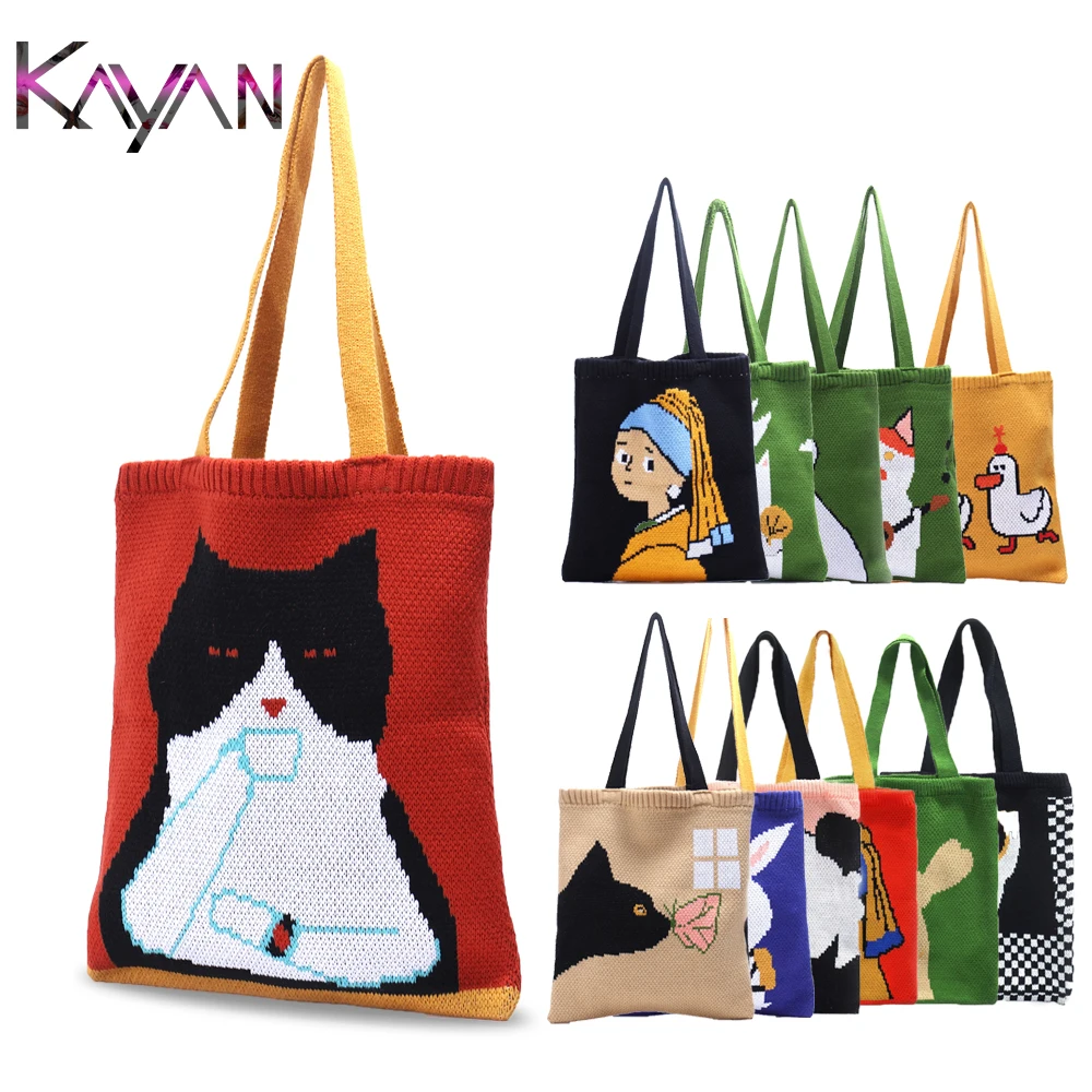 NEW IN Shopping Bag for Women Cartoon Knitting Toto Handbag Casual Winter Weaving Handle Bag for Female Girl Summer Beach Bag
NEW IN Shopping Bag for Women Cartoon Knitting Toto Handbag Casual Winter Weaving Handle Bag for Female Girl Summer Beach Bag