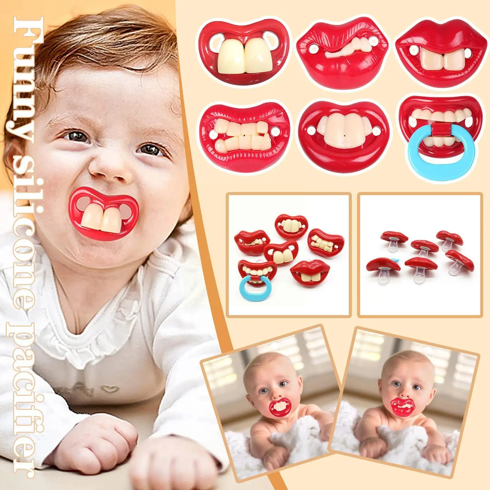 Funny Pacifier Silicone Nipple Teethers Pacifier For Prank Teeth Beard Baby Supplies Nipple Baby Feeding Accessorie F3s9
Funny Pacifier Silicone Nipple Teethers Pacifier For Prank Teeth Beard Baby Supplies Nipple Baby Feeding Accessorie F3s9