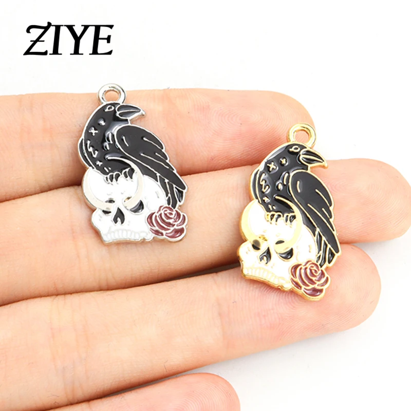 10pcs Halloween Enamel Black Skull Crow Moon Charms for Jewelry Making Handmade Earrings Pendants Necklace Accessories Wholesale
10pcs Halloween Enamel Black Skull Crow Moon Charms for Jewelry Making Handmade Earrings Pendants Necklace Accessories Wholesale
