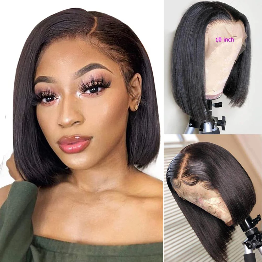 Black Lace Front Wig Human Hair Short Straight Human Hair Wigs for Black Women Pre Plucked 13x4 Lace Front Wig Brazilian Hair
Black Lace Front Wig Human Hair Short Straight Human Hair Wigs for Black Women Pre Plucked 13x4 Lace Front Wig Brazilian Hair