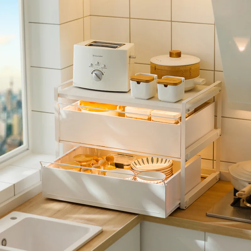 Kitchen Storage Rack Household Sink Layered Rack Multifunctional Storage Shelf With Drawers Table Storage Holder Cabinet
Kitchen Storage Rack Household Sink Layered Rack Multifunctional Storage Shelf With Drawers Table Storage Holder Cabinet