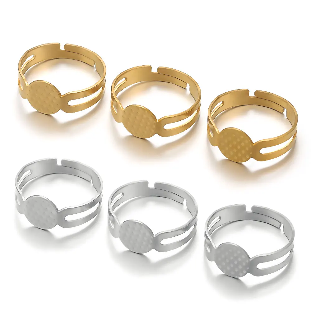 10pcs Stainless Steel Gold Plated Adjustable Ring Blank Base Set Bezel for DIY Craft Charms for Jewelry Making Material Bulk
10pcs Stainless Steel Gold Plated Adjustable Ring Blank Base Set Bezel for DIY Craft Charms for Jewelry Making Material Bulk