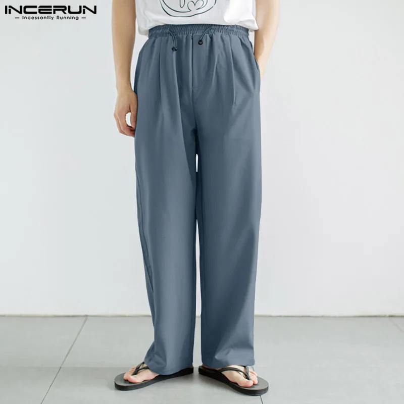 INCERUN 2023 Summer Spring Men Pants Ealstic Waist Solid Color Vintage Straight Wide Leg Trousers Long Pant Oversized Streetwear
INCERUN 2023 Summer Spring Men Pants Ealstic Waist Solid Color Vintage Straight Wide Leg Trousers Long Pant Oversized Streetwear