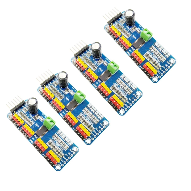 4Pcs PCA9685 16 Channel 12-Bit PWM Servo Motor Driver IIC Module For Arduino Robot DIY
4Pcs PCA9685 16 Channel 12-Bit PWM Servo Motor Driver IIC Module For Arduino Robot DIY