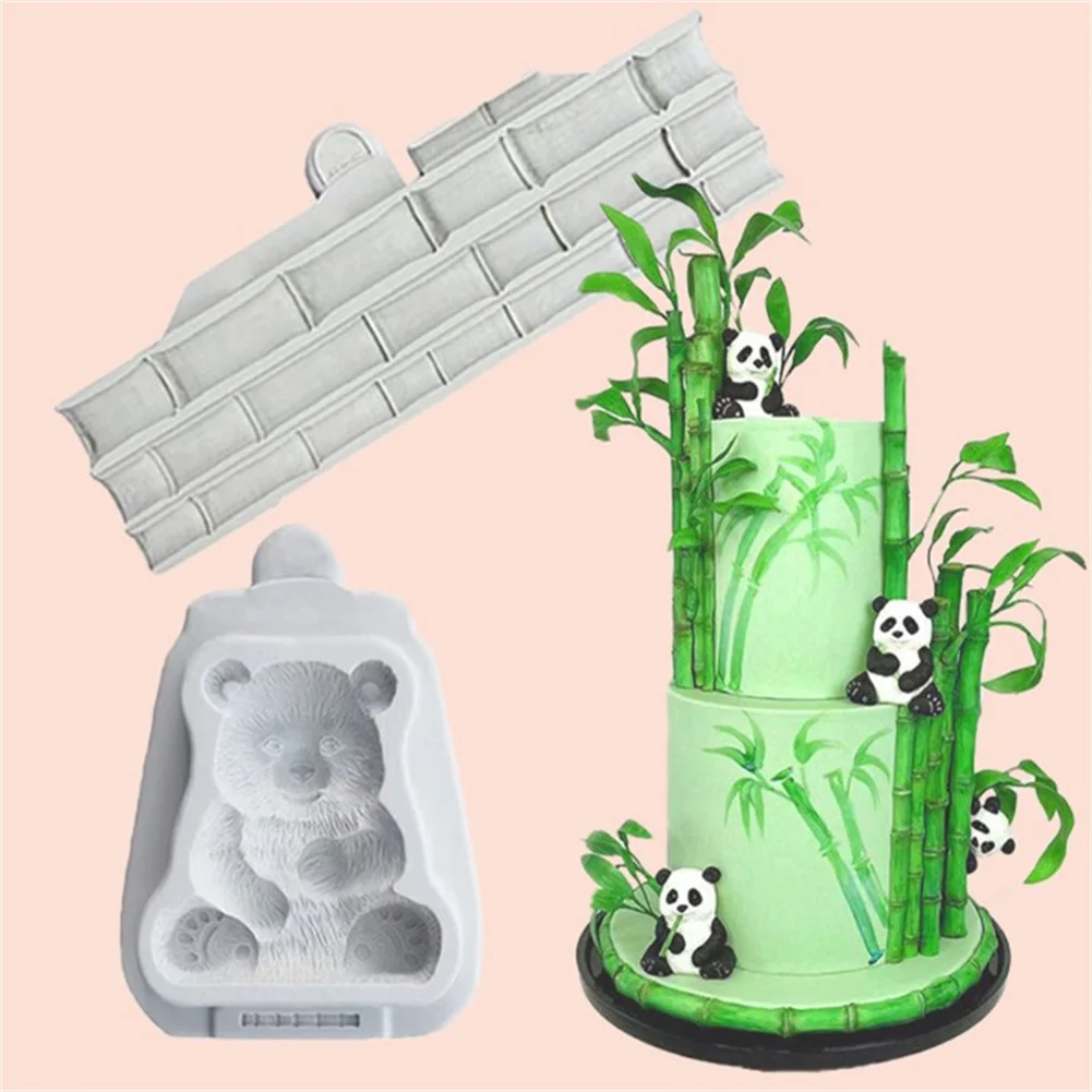 

Bamboo Leaf Panda Silicone Mould Soft 3D Mold Sugar Craft Fondant Chocolate Making Cake Bake Decorating Tools Resin Art DIY Set