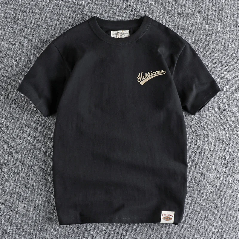 Double yarn cotton back letter printed short t-shirt men's simple youth half sleeved shirt 1007
Double yarn cotton back letter printed short t-shirt men's simple youth half sleeved shirt 1007