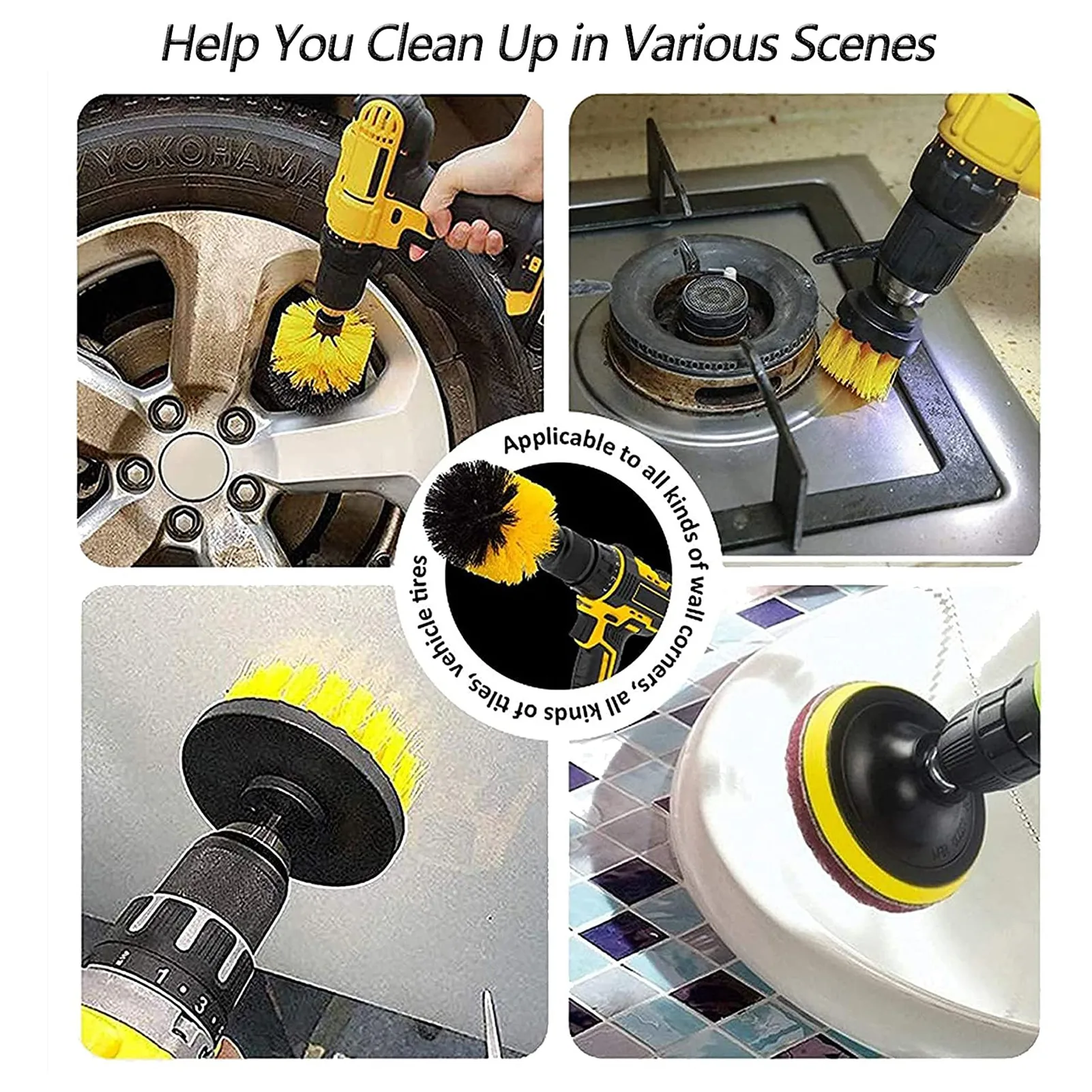 Scrubber Drill Brush Set Polishing Pad Sponge Scrub Car Cleaning Brushes For Screwdriver Car Wheel Rim Bathroom Cleaning Tools
Scrubber Drill Brush Set Polishing Pad Sponge Scrub Car Cleaning Brushes For Screwdriver Car Wheel Rim Bathroom Cleaning Tools
