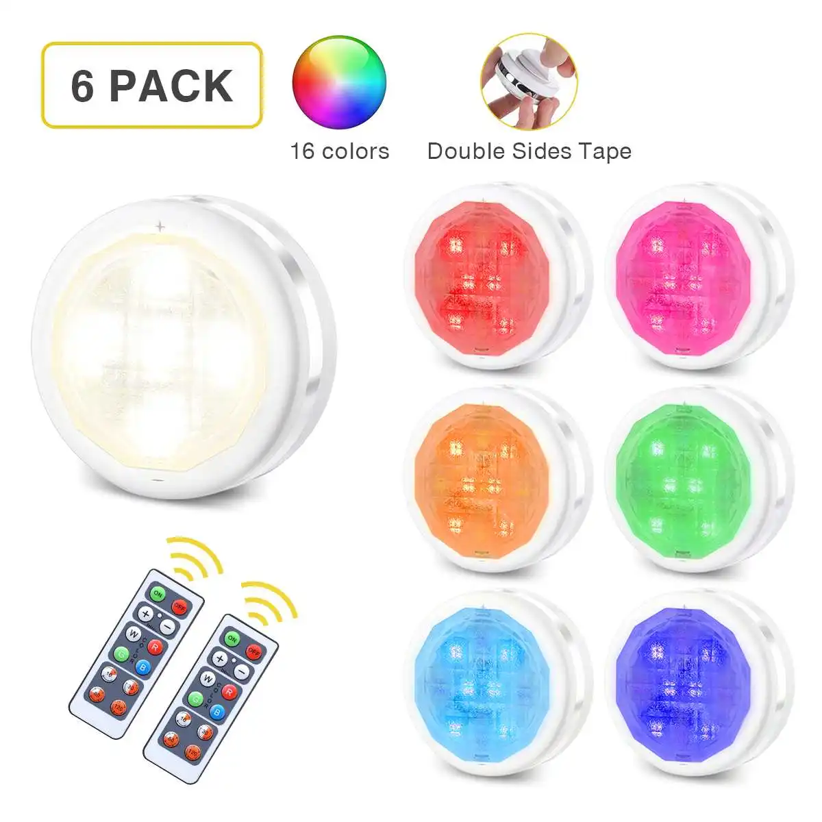 SOLMORE LED Cabinet Light Remote Control Wireless Puck Light RGBW Colorful Dimmable Touch Sensor Night Lamp For Kitchen Closet
SOLMORE LED Cabinet Light Remote Control Wireless Puck Light RGBW Colorful Dimmable Touch Sensor Night Lamp For Kitchen Closet