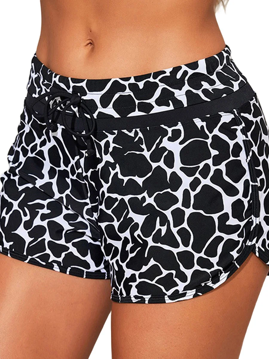 Women Swim Shorts Drawstring Stripe/Cow Spot Print Elastic Waist Bathing Suit Bottoms Swimsuit Shorts Bikini Tankini Shorts
Women Swim Shorts Drawstring Stripe/Cow Spot Print Elastic Waist Bathing Suit Bottoms Swimsuit Shorts Bikini Tankini Shorts