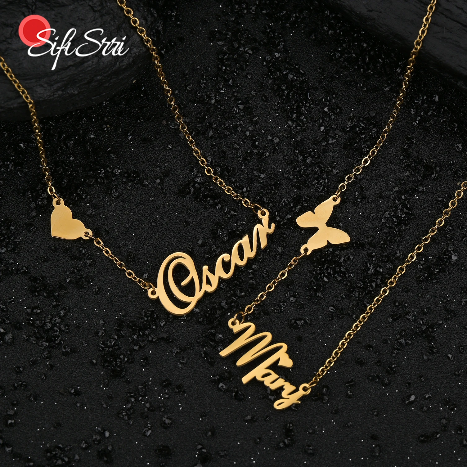 Sifisrri Personalized Custom Name Necklace Heart Butterfly Pendant Stainless Steel for Women Choker Chains Unisex Jewelry Gift
Sifisrri Personalized Custom Name Necklace Heart Butterfly Pendant Stainless Steel for Women Choker Chains Unisex Jewelry Gift