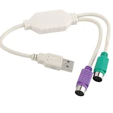 1pcs Hot Sale USB Male to 6Pin 6 Pin PS2 for PS/2 Female Extension Cable Y Splitter Adapter Connector Keyboard Mouse Scanner