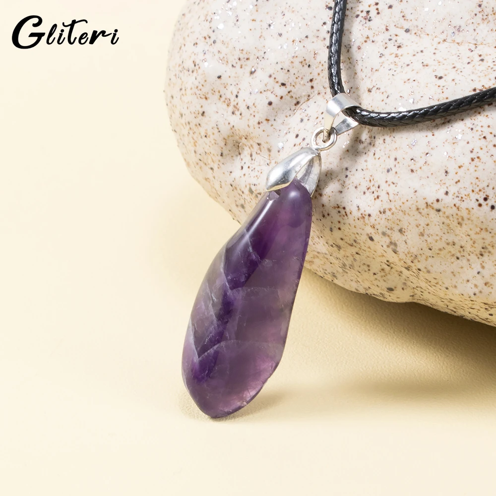 GEITERI New Amethyst Leather Rope Necklaces For Women Men Geometric Natural Stone Crystal Pendant Choker Jewelry Wholesale Bijou
GEITERI New Amethyst Leather Rope Necklaces For Women Men Geometric Natural Stone Crystal Pendant Choker Jewelry Wholesale Bijou