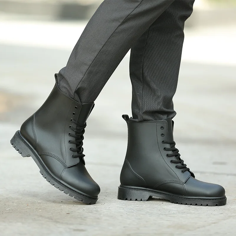 Summer Fashion Waterproof men's Rain Boots Lace-up PVC Non-Slip Heightened Black Mud Water Shoes Rubber Men Rain Boots 36-41
Summer Fashion Waterproof men's Rain Boots Lace-up PVC Non-Slip Heightened Black Mud Water Shoes Rubber Men Rain Boots 36-41