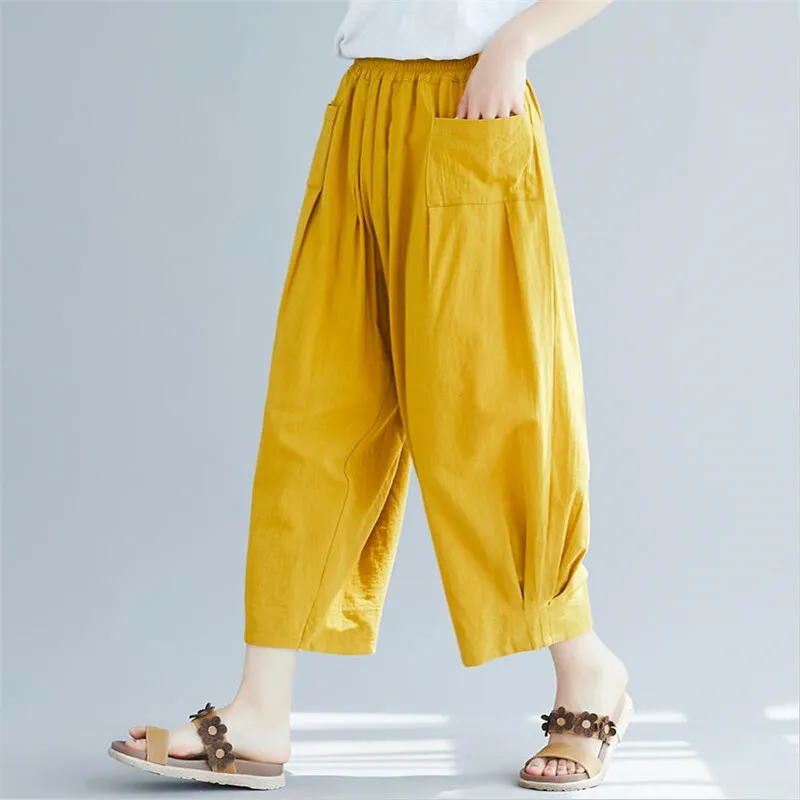 11 Color Women Cotton Linen Trousers Solid Casual Loose Baggy Trousers With Pockets Spring Summer Comfortable Oversized Pantalon
11 Color Women Cotton Linen Trousers Solid Casual Loose Baggy Trousers With Pockets Spring Summer Comfortable Oversized Pantalon