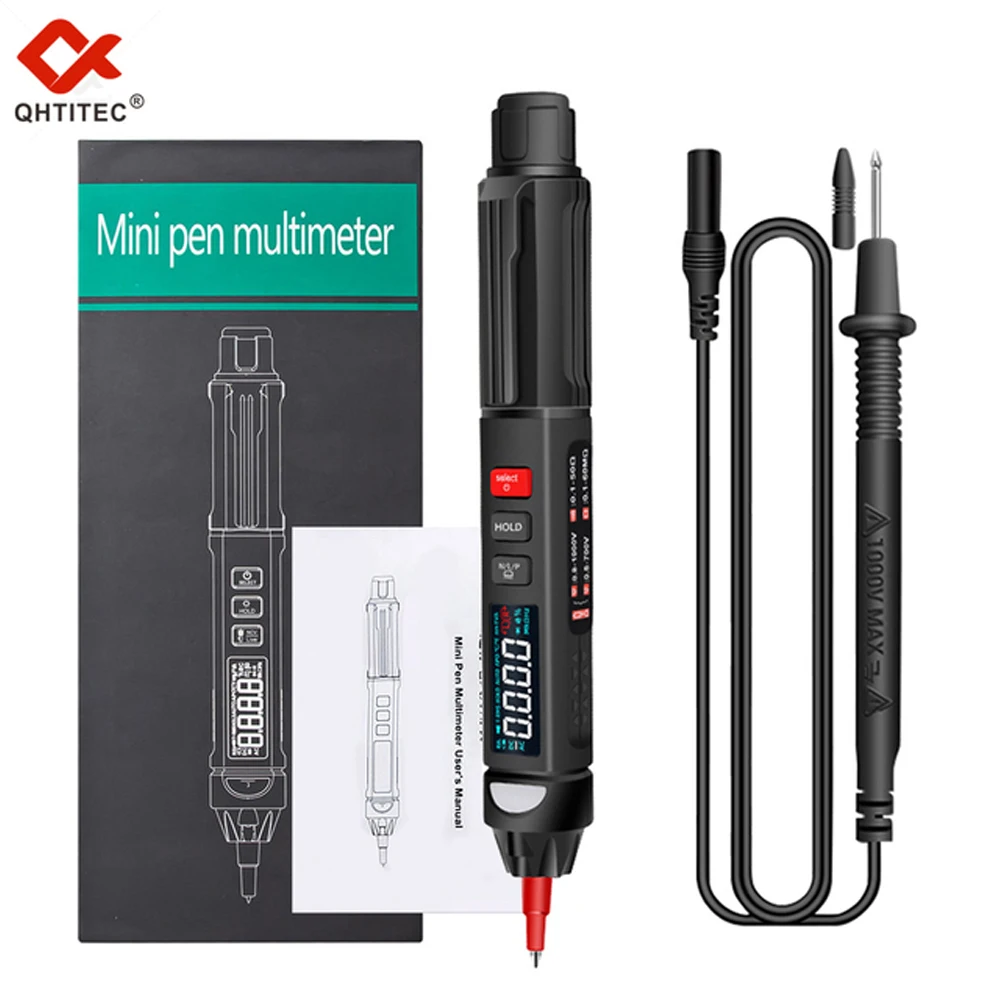 QHTITEC Digital Pen Multimeter 118A/B 6000 Counts True RMS Inteligent Automatic Meter AC DC Voltage Tester Resistance Frequency
QHTITEC Digital Pen Multimeter 118A/B 6000 Counts True RMS Inteligent Automatic Meter AC DC Voltage Tester Resistance Frequency