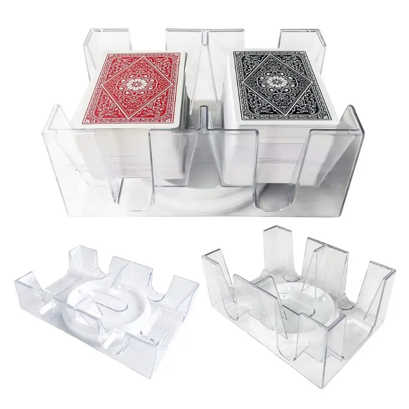 2/6 Deck Transparent Poker Card Box PC Playing Card Stand with Rotating Tray Casino Party Board Game Props
2/6 Deck Transparent Poker Card Box PC Playing Card Stand with Rotating Tray Casino Party Board Game Props