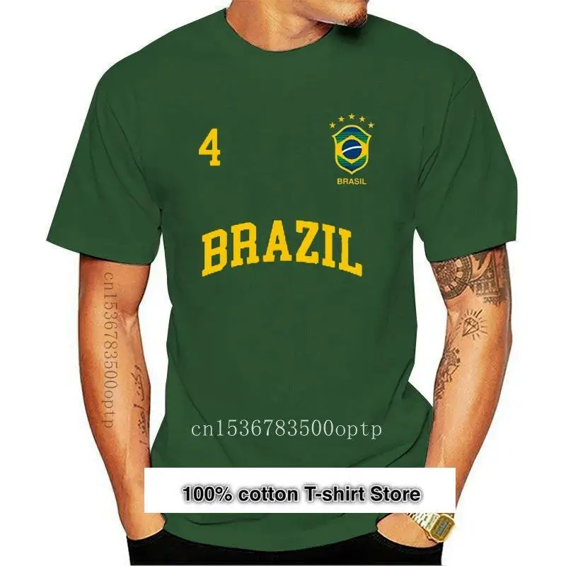 Camiseta de algodón con diseño de moda para hombre, camiseta de Brasil con número 4, Camiseta deportiva de fútbol brasileño
Camiseta de algodón con diseño de moda para hombre, camiseta de Brasil con número 4, Camiseta deportiva de fútbol brasileño