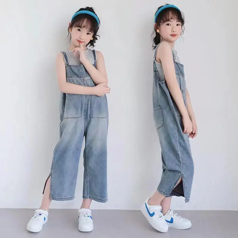 Girl Suspenders Suit Summer Children Denim Trousers Baby Wide-leg Pants Jeans Kids Casual Outfits Teenger Girl Overalls Set
Girl Suspenders Suit Summer Children Denim Trousers Baby Wide-leg Pants Jeans Kids Casual Outfits Teenger Girl Overalls Set