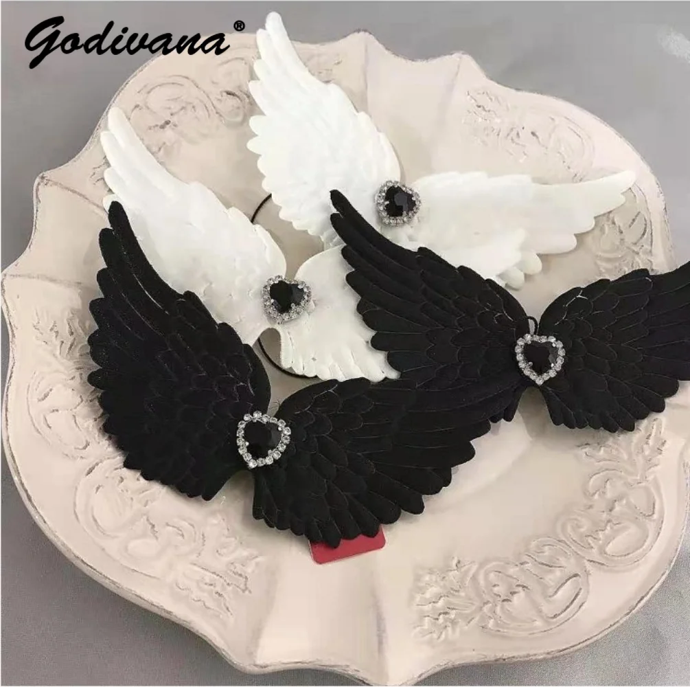 Japanese Sweet Cute Hair Clip Tiaras Ornament Cute Angel Wings Heart Shape Rhinestone Headdress Hairpain Accessories For Girls
Japanese Sweet Cute Hair Clip Tiaras Ornament Cute Angel Wings Heart Shape Rhinestone Headdress Hairpain Accessories For Girls
