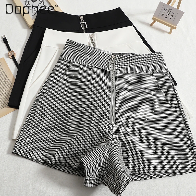 Zipper High Waist Slimming Shorts Female 2022 Spring and Summer Casual Houndstooth Row A- Line Wide Leg Short Pants Student
Zipper High Waist Slimming Shorts Female 2022 Spring and Summer Casual Houndstooth Row A- Line Wide Leg Short Pants Student