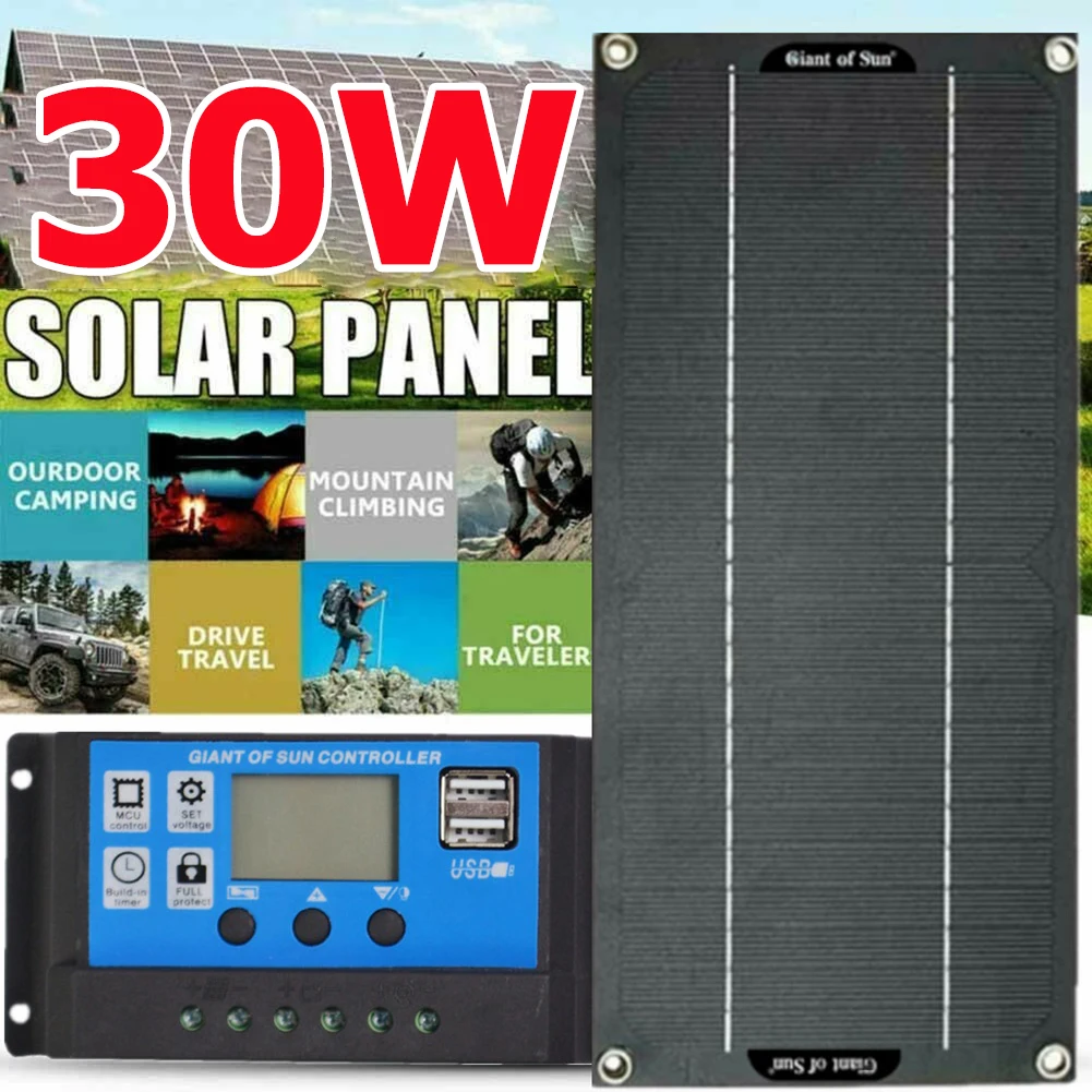 30W Solar Panel Kit 18V Controller Solar Cells Poly Solar Cells for Car Yacht RV Battery Charger Portable Waterproof Solar Cells
30W Solar Panel Kit 18V Controller Solar Cells Poly Solar Cells for Car Yacht RV Battery Charger Portable Waterproof Solar Cells