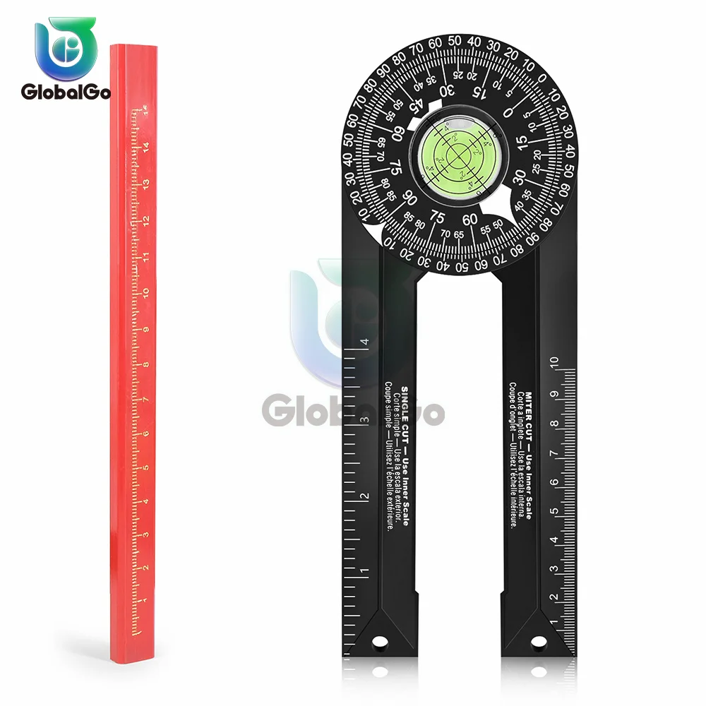 Woodworking Scale Mitre Saw Protractor Angle Level with Marking Pencil Carpenter Angle Finder Measuring Ruler Meter Gauge Tools
Woodworking Scale Mitre Saw Protractor Angle Level with Marking Pencil Carpenter Angle Finder Measuring Ruler Meter Gauge Tools