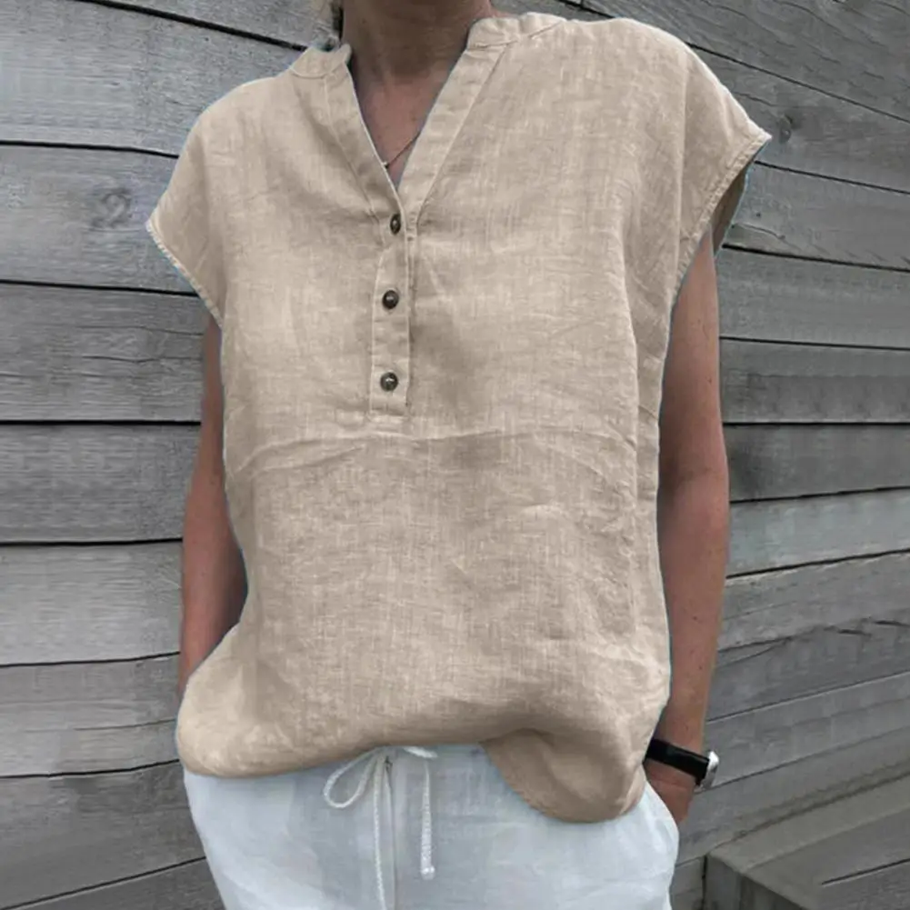 Lady Top Machine Washable Women T-shirt Buttons Anti-pilling Stylish Quick Dry Patchwork Summer Blouse
Lady Top Machine Washable Women T-shirt Buttons Anti-pilling Stylish Quick Dry Patchwork Summer Blouse
