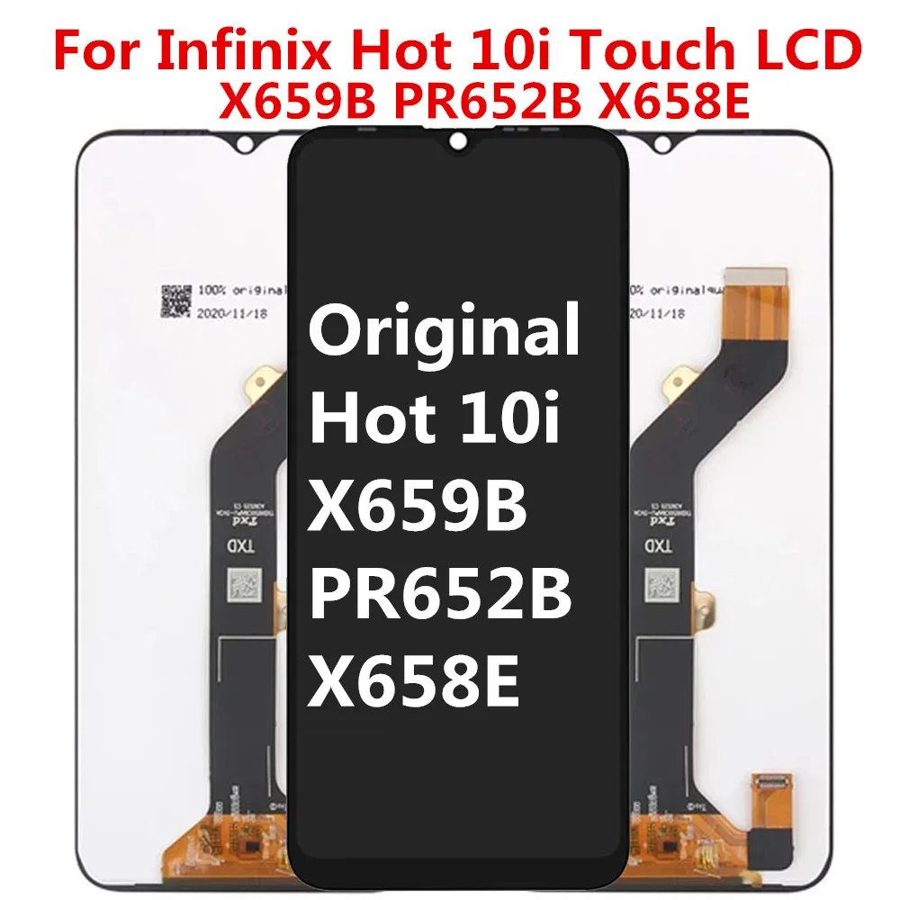 

Оригинальный X659 ЖК-дисплей для Infinix Hot 10i ЖК-дисплей кодирующий преобразователь сенсорного экрана в сборе X659B PR652B X658E запасная часть для ремон...
