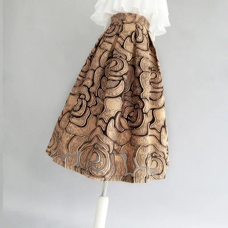 2023 New Elegant High Waist Midi Skirt Women Spring Autumn Ball Gown Long Skirts Vintage Floral Ladies Unbrella Skirt T230
2023 New Elegant High Waist Midi Skirt Women Spring Autumn Ball Gown Long Skirts Vintage Floral Ladies Unbrella Skirt T230