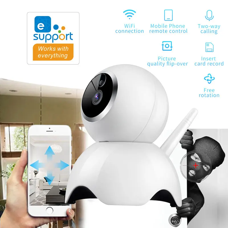 720P HD Wireless IP Camera Wifi Smart IOT Cameras Mini Pet Video Surveillance Camera With Wifi Baby Monitor eWeLink Smart Home
720P HD Wireless IP Camera Wifi Smart IOT Cameras Mini Pet Video Surveillance Camera With Wifi Baby Monitor eWeLink Smart Home